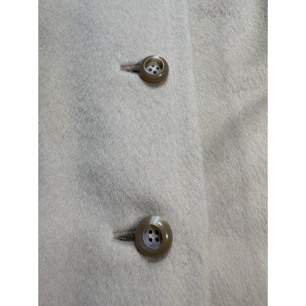 Vtg 60s Alpagora Deep Fleece Wool Mohair Coat ILGWU Cream Mod Swing Womens Large - Picture 6 of 16